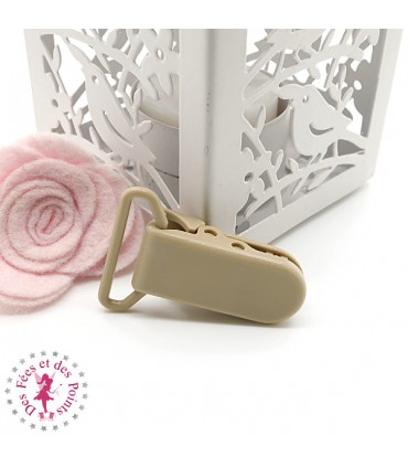Pince Attache Tétine & Lolette - KAM - Ruban 25 mm - Caffe Latte B42