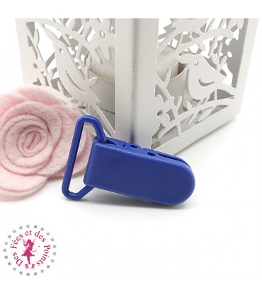 Pince Attache Tétine & Lolette - KAM - Ruban 25 mm - Bleu Marine B58