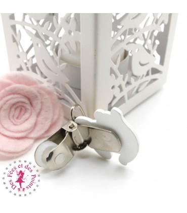 Pince en bois - Nounours sur cheval à bascule