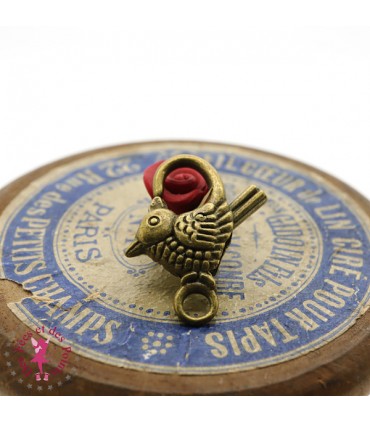 Mini Mousqueton Oiseau - 26 mm - Bronze antique