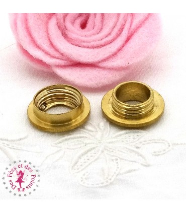 Oeillet à visser - ø 16 mm - Or mat