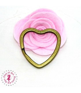 Porte-clé / anneau Coeur - Bronze antique