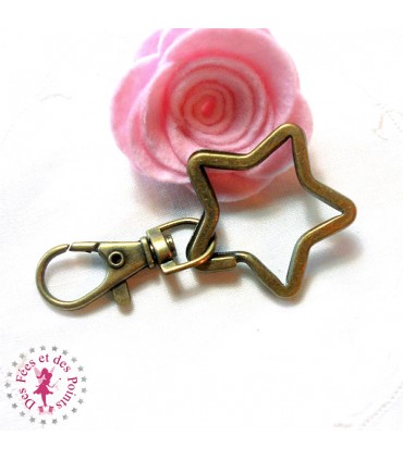 Porte-clé / Anneau Etoile - Bronze antique