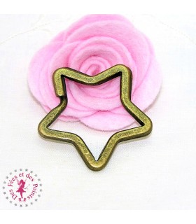 Porte-clé / Anneau Etoile - Bronze antique