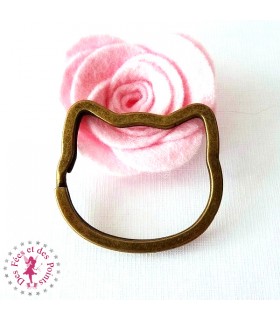 Porte-clé / Anneau Chat - Bronze antique