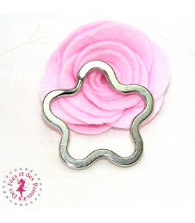 Porte-clé / Anneau Fleur - Argent