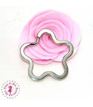 Porte-clé / Anneau Fleur - Argent
