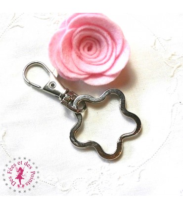 Porte-clé / Anneau Fleur - Argent