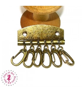 Support porte-clé à mousquetons - Bronze antique