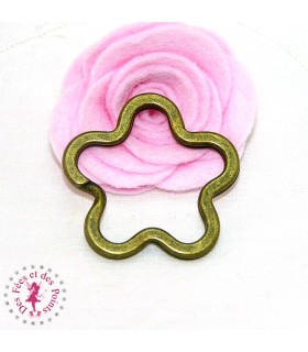 Porte-clé / Anneau Fleur - Bronze antique