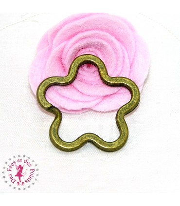 Porte-clé / Anneau Fleur - Bronze antique