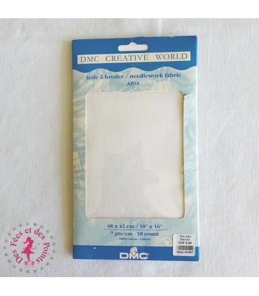 Toile à broder Aïda Blanche 7 pt/cm