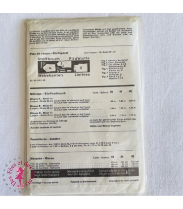 Ringier - G 4209 - Patron Blouse boutonnée dans le dos, en trois façons