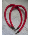 Anse cuir synthétique tressé rouge - 65 cm