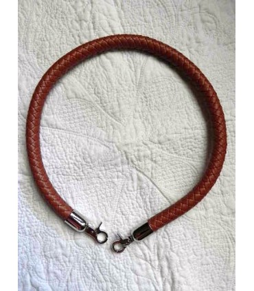 Anse cuir tréssé brun