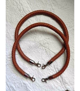 Anse cuir tréssé brun