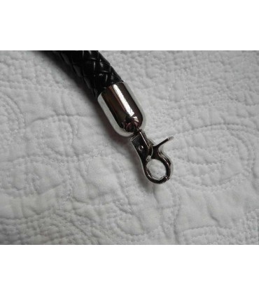 Anse cuir tréssé noir