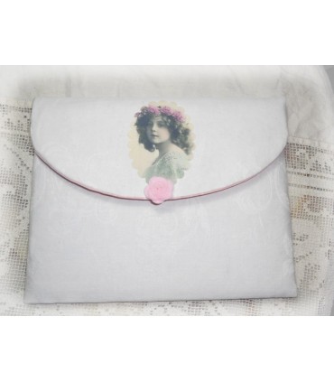 Pochette avec étiquette thermocollante Portrait d'enfant