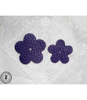 Fleur en cuir - Violet
