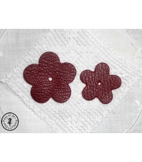 Fleur en cuir - Bordeau