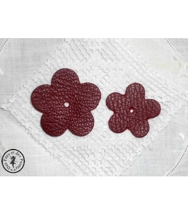 Fleur en cuir - Bordeau