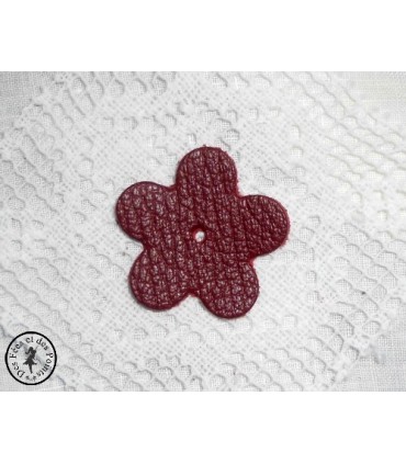 Fleur en cuir - Bordeau