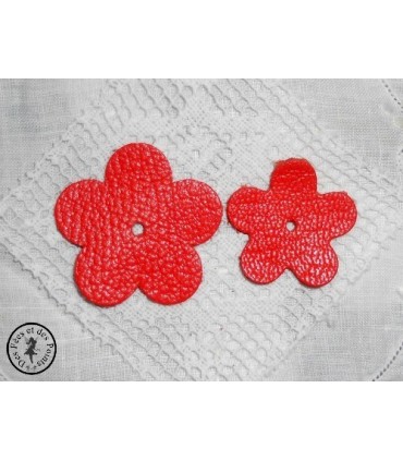 Fleur en cuir - Orange vif