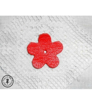 Fleur en cuir - Orange vif