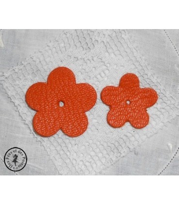 Fleur en cuir - Orange Hermès