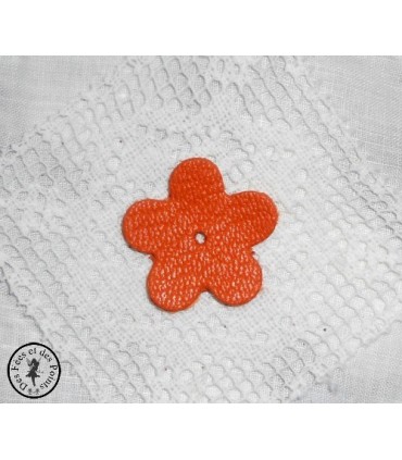 Fleur en cuir - Orange Hermès