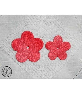 Fleur en cuir - Corail clair