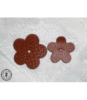 Fleur en cuir - Chocolat