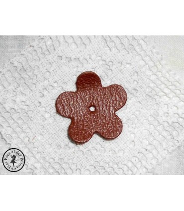 Fleur en cuir - Chocolat