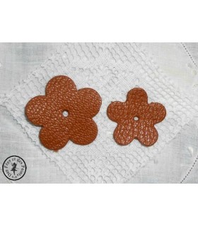 Fleur en cuir - Caramel