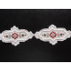 Dentelle avec médaillon brodé - Largeur 4.2 cm