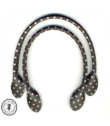 Anses Inazuma "A pois" - Brun - 40 cm