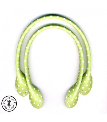 Anses Inazuma "A pois" - Vert anis - 40 cm