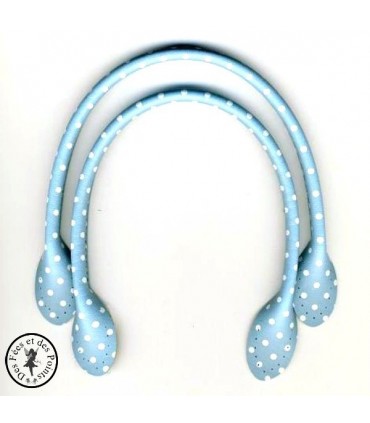 Anses Inazuma "A pois" - Bleu - 40 cm