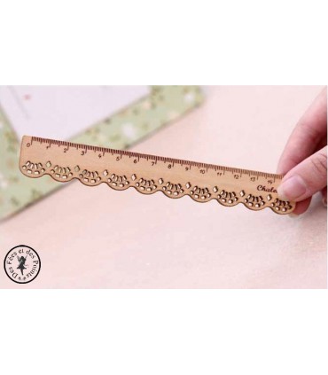 Règle en bois dentelle - Naturel