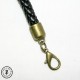 Petite anse - Cuir synthétique tressé - 30 cm - Noir