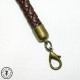 Petite anse - Cuir synthétique tressé - 30 cm - Brun foncé