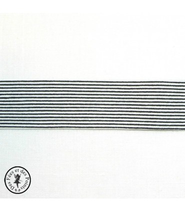 Biais plié à rayures - Noir/Blanc