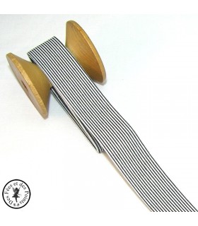 Biais plié à rayures - Noir/Blanc