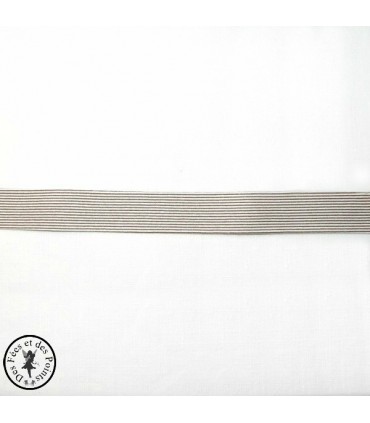 Biais plié à rayures - Brun/Blanc