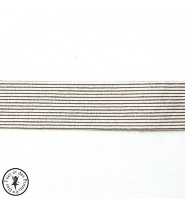 Biais plié à rayures - Brun/Blanc