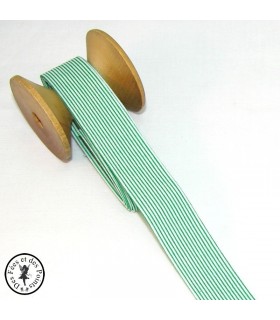 Biais plié à rayures - Vert/Blanc