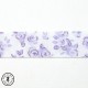 Biais plié à fleurs - Violet/Blanc