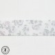 Biais plié à fleurs - Gris/Rose/Blanc