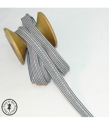 Passepoil à rayure - Rouge/Blanc  - 3 mm