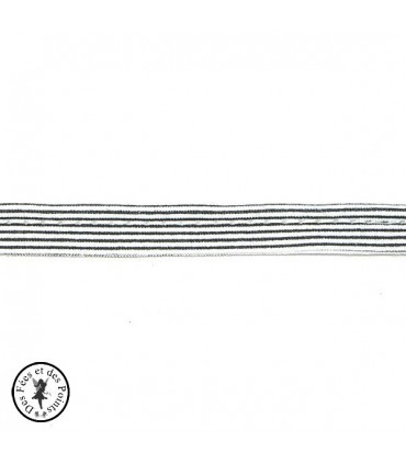Passepoil à rayure - Noir/Blanc  - 3 mm